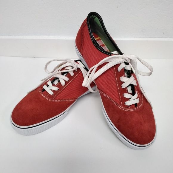Y2K Phat Farm Sneakers Galley Cookout Mens Casual Red Suede  8.5 Retro - Picture 1 of 12